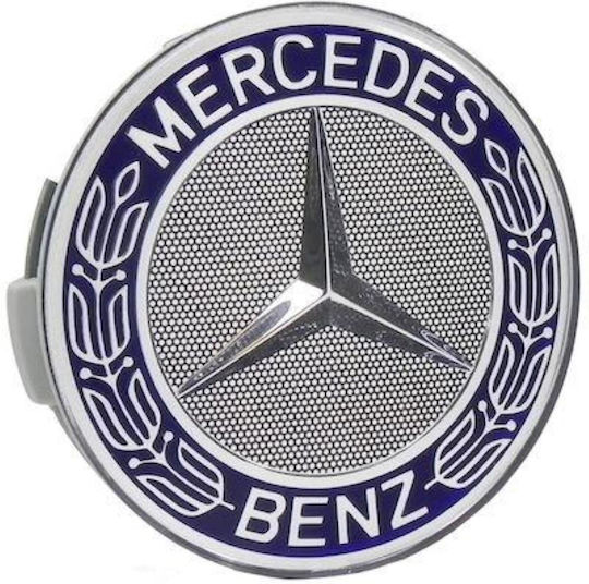 Auto Gs Τάπα Κέντρου Ζάντας Mercedes Benz Καπάκια Ζαντών Mercedes Σε 3 Διαστάσεις με Εσωτερική Διάμετρο 68mm Μαύρο 1τμχ