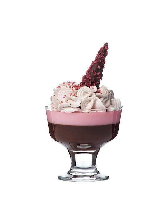 Gurallar Ice Cream Serving Bowl Round Glass Transparent with Diameter 9.8cm 6pcs