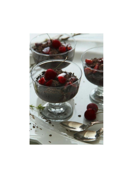 Gurallar Ice Cream Serving Bowl Round Glass Transparent with Diameter 9.8cm 6pcs