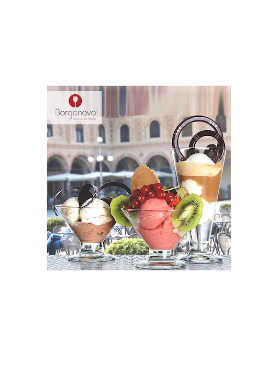 Borgonovo Ice Cream Serving Bowl Round Glass Transparent with Diameter 8.5cm