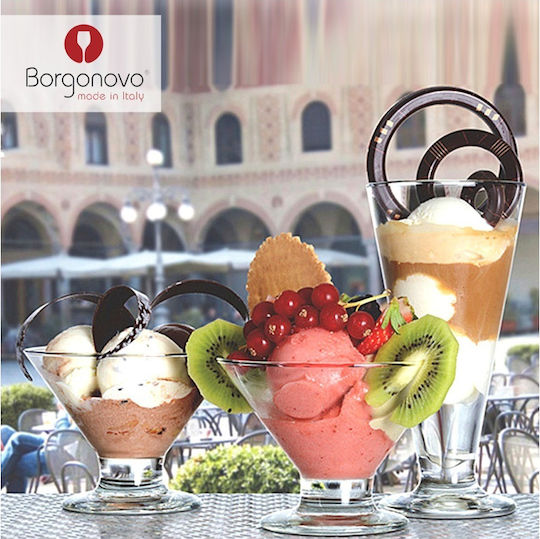 Borgonovo Ice Cream Serving Bowl Round Glass Transparent with Diameter 8.5cm