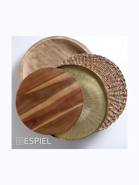 Espiel Holz Rund Serviertablett in Braun Farbe 20x20x2.5cm XYP212 1Stück