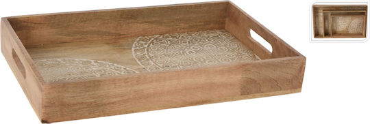 Excellent Houseware Lemnos Dreptunghiular Tavă de Servire cu Mânere în Culoare Maro 45.5x29.5x7cm 1buc Excellent Houseware Lemnos Dreptunghiular Tavă de Servire cu Mânere în Culoare Maro 45.5x29.5x7cm 1buc