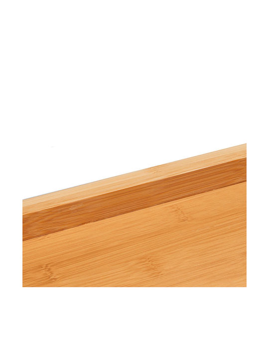 Relaxdays Bambus Dreptunghiular Tavă de Servire din Bamboo cu Mânere în Culoare Gri 10046255 1buc
