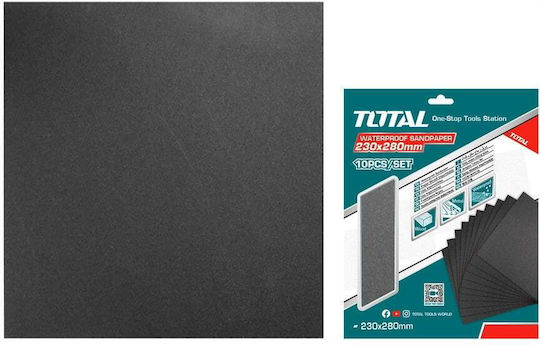 Total Φύλλο Λείανσης Απλό K240 230x280mm Σετ 10τμχ