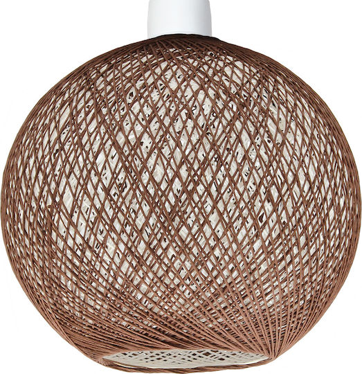 Keskor Κρεμαστό Φωτιστικό Καφέ Boho Μπάλα με Ντουί E27 25x25εκ.