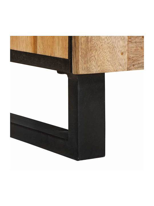 Συρταριέρα Κρεβατοκάμαρας aus Holz & Metall mit 3 Schubladen Coffee 60x33.5x75cm