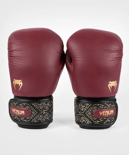 Venum Boxhandschuhe Leder für Kampf Rot