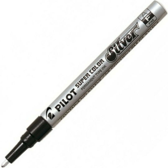 Pilot Super Color Ανεξίτηλοι Μαρκαδόροι Ασημί 1mm Σετ 12τμχ