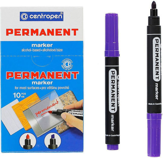 Centropen Ανεξίτηλοι Μαρκαδόροι Purple 2.5mm Σετ 10τμχ