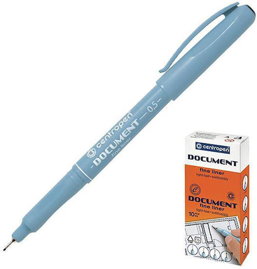 Centropen ---ΔΝ-2 Μαρκαδόροι Σχεδίου Μαύροι 0.5mm Σετ 10τμχ