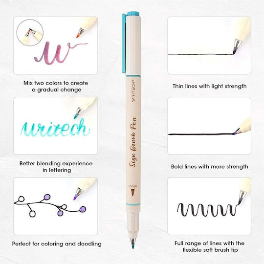 Writech Μαρκαδόροι Violet, Μπλε Σετ 12τμχ