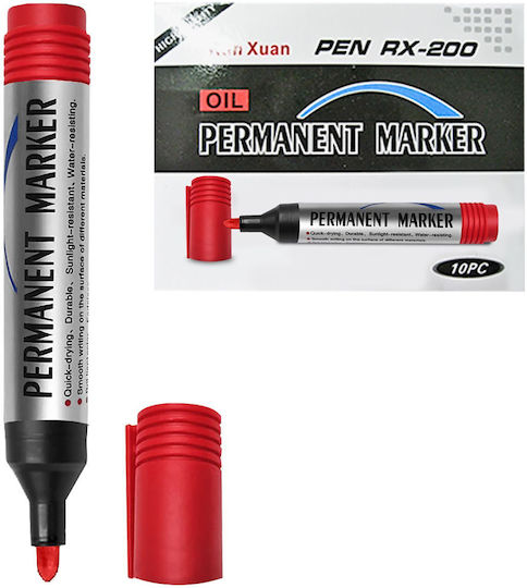 Justnote Permanent Markers Red 10pcs