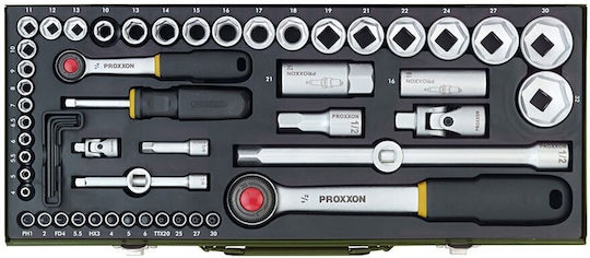 Proxxon Καστάνια με Καρυδάκια 1\4" & 1\2" 55τμχ