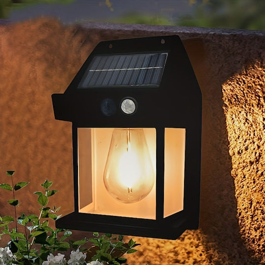 Set of 4 x Solar Wall Lamps 2W 600lm Waterproof IP65 for Garden or Home Black