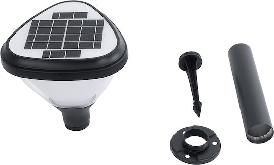 GloboStar Ηλιακό Φωτιστικό Δαπέδου Φανάρι 10W 180lm Ψυχρό Λευκό 6000K με Φωτοκύτταρο IP65