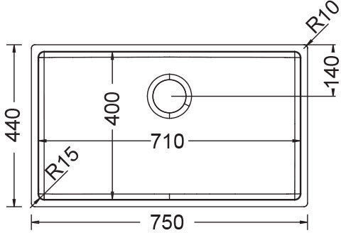 Apell MEM75-411 Υποκαθήμενος Inox Brushed Μ75xΠ44cm Μαύρος Apell MEM75-411 Υποκαθήμενος Inox Brushed Μ75xΠ44cm Μαύρος