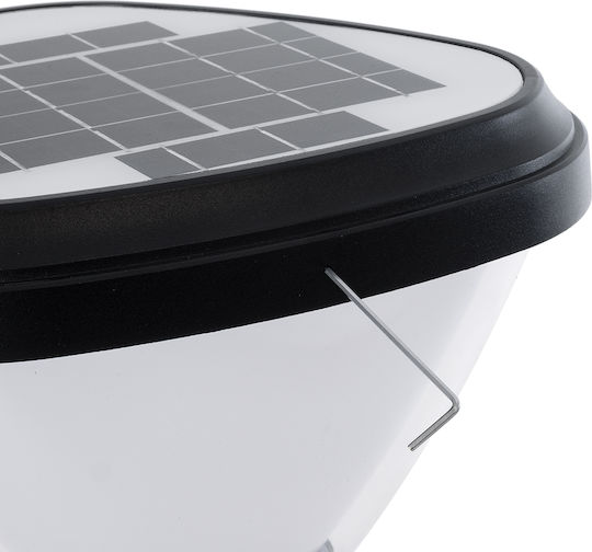 GloboStar Ηλιακό Φωτιστικό Δαπέδου Φανάρι 10W 180lm Ψυχρό Λευκό 6000K με Φωτοκύτταρο IP65