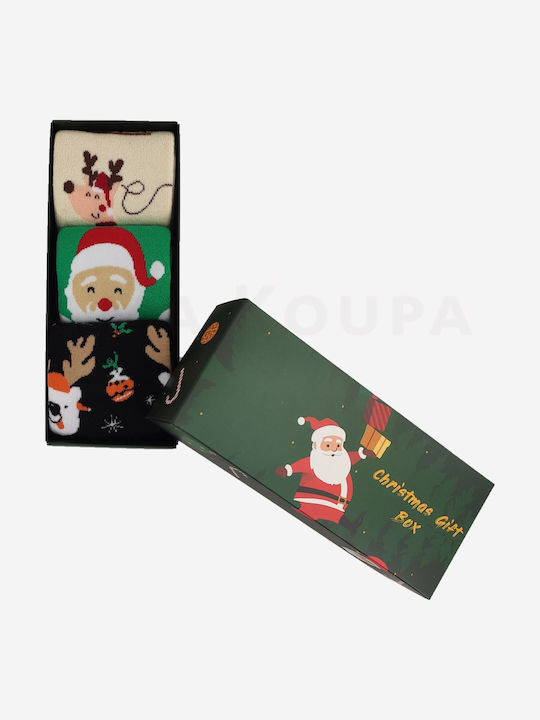 Soma Socks Γυναικείες Χριστουγεννιάτικες Κάλτσες Πολύχρωμες 3Pack