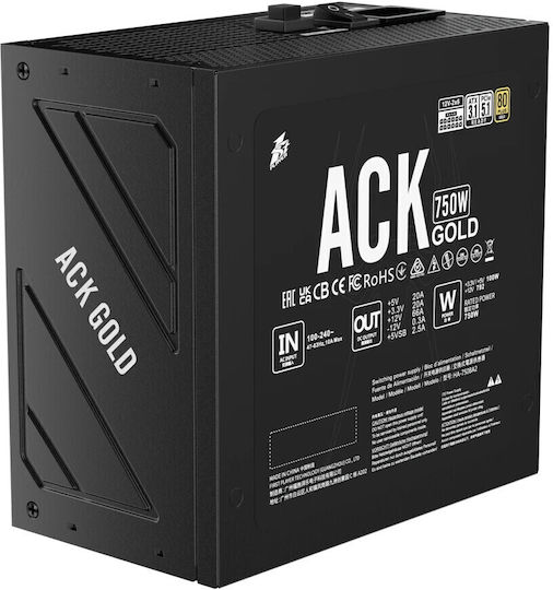 1STPLAYER ACK 750W Schwarz Computer-Netzteil Vollständig modular Cybenetics Gold