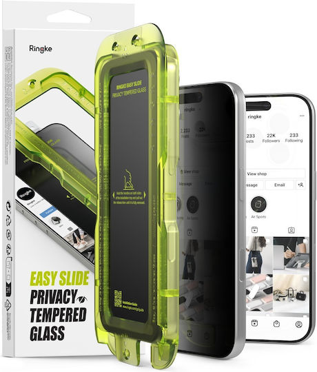 Ringke Easy Slide Privacy Gehärtetes Glas 2 Stück Iphone 17 Pro Max Schwarz
