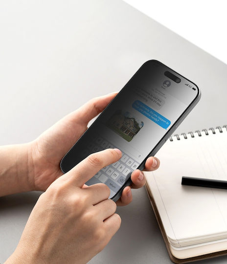 Ringke Easy Slide Privacy Gehärtetes Glas 2 Stück Iphone 17 Pro Max Schwarz