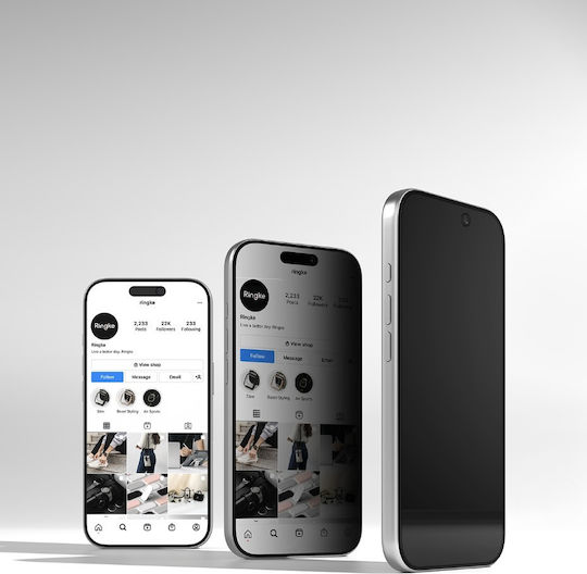 Ringke Easy Slide Privacy Gehärtetes Glas 2 Stück Iphone 17 Pro Max Schwarz