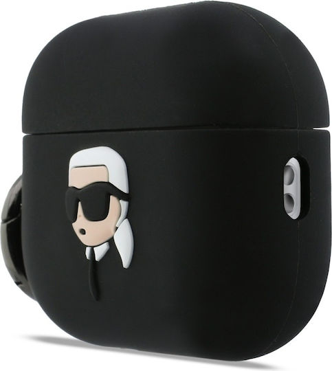 Karl Lagerfeld Aufladestation mit Haken in Schwarz Farbe für Apple AirPods Pro