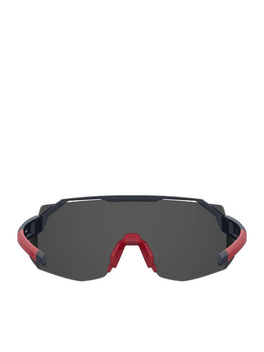 Under Armour Unisex Sunglasses with Black Horn-Rimmed Frame and Multicolour Mirror Lens