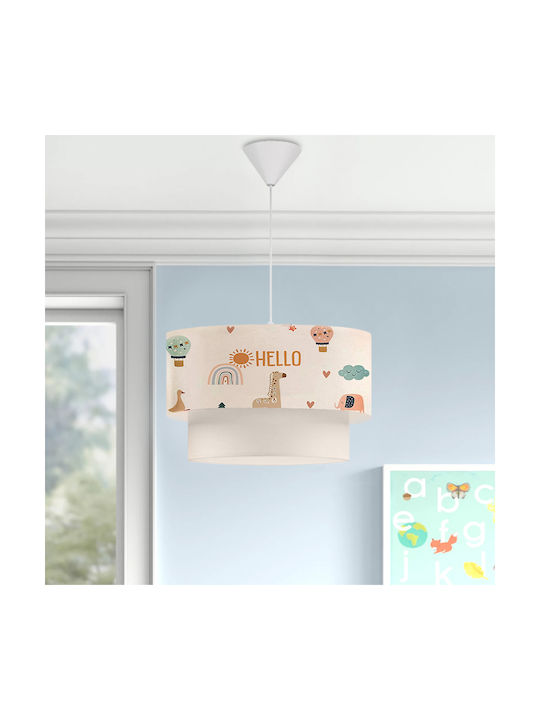 Megapap Kids Fabric Single Ceiling Light E27 Goofy Beige 60W 30x20cm