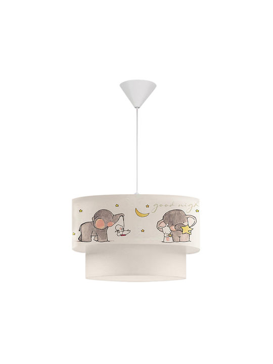 Megapap Kids Fabric Single Ceiling Light E27 Peppa Animal Grey 60W 30x70cm