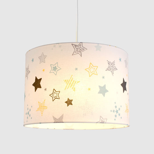 Veis Funky Stars Einfaches Licht Kinderdeckenleuchte Deckenleuchte 60W mit Fassung E27 Weiß 35x24cm