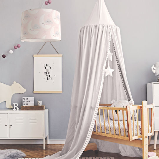 Veis Moon Einfaches Licht Kinderdeckenleuchte Deckenleuchte 60W mit Fassung E27 Rosa 35x24cm