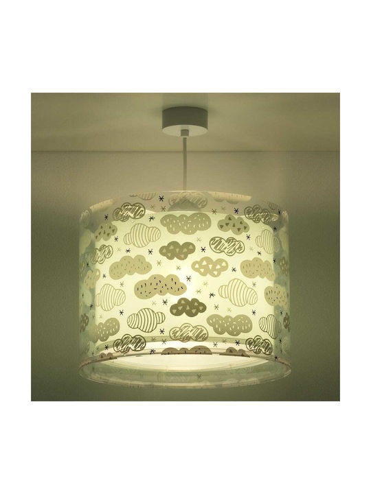 Ango Kids Plastic Single Ceiling Light E27 Clouds Green 23W