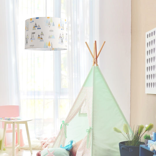 Veis Teepee Einfaches Licht Kinderdeckenleuchte Deckenleuchte 15W mit Fassung E27 Weiß 35x24cm