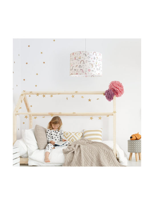 Veis Kids Plastic Single Ceiling Light E27 Pink 15W 35x24cm