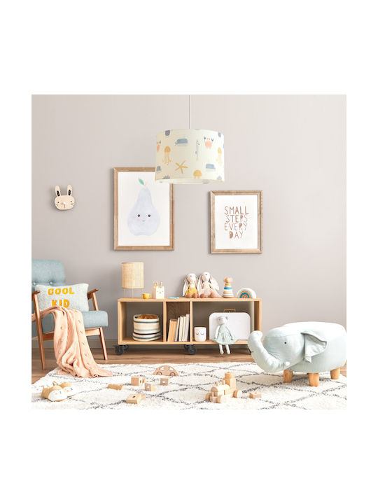 Veis Kids Plastic Single Ceiling Light E27 Friends Beige 15W 35x24cm