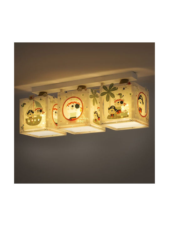 Ango Kids Plastic Chandelier Mount Ceiling Light E27 The Pirates White 23W