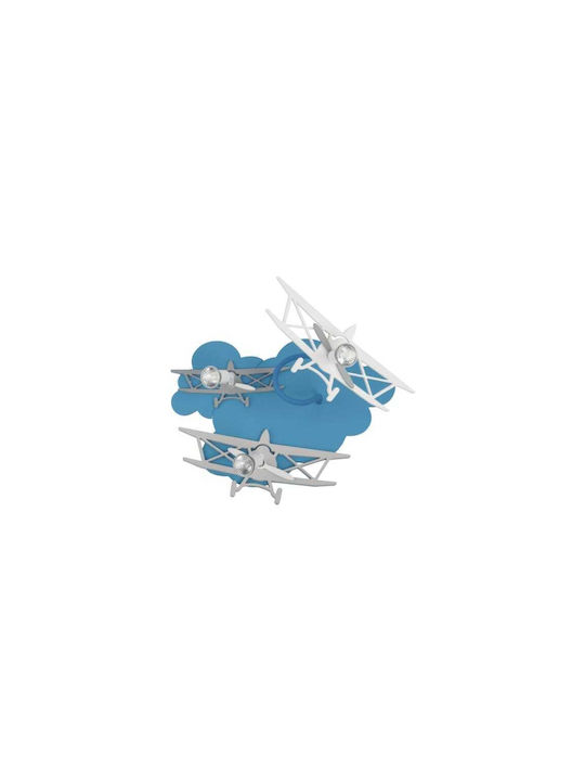 Nowodvorski Kids Wooden / Metallic Chandelier Ceiling Light GU10 Plane Blue 35W