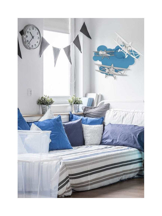 Nowodvorski Kids Wooden / Metallic Chandelier Ceiling Light GU10 Plane Blue 35W