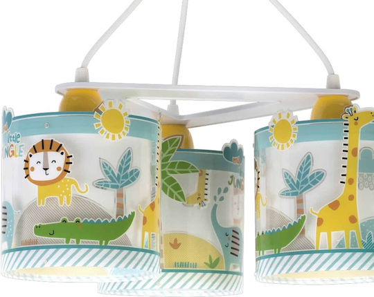 Ango My Little Jungle 3 Kronleuchter Kinderdeckenleuchte Deckenleuchte 23W mit Fassung E27 Mehrfarbig