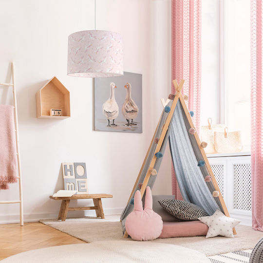 Veis Unicorn Einfaches Licht Kinderdeckenleuchte Deckenleuchte 60W mit Fassung E27 Pink 35x24cm