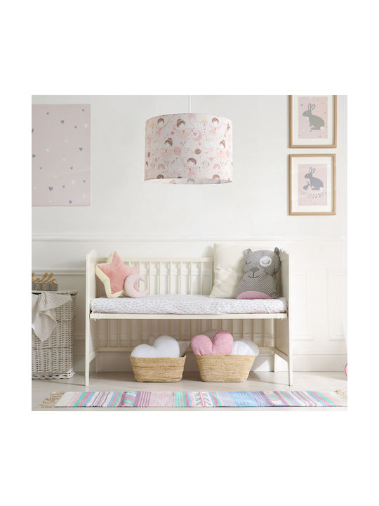 Veis Kids Plastic Single Ceiling Light E27 Pink 15W 35x24cm