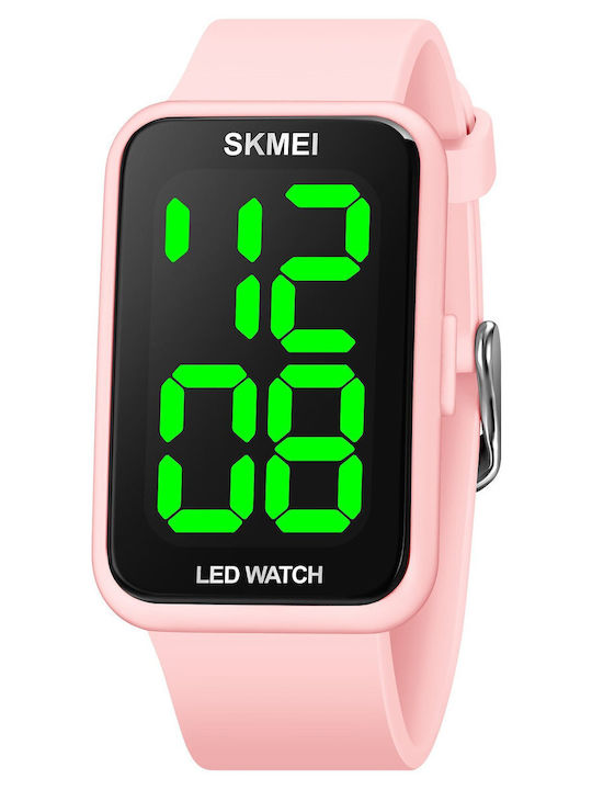 Skmei Digital Women's Watch with Pink Rubber Strap