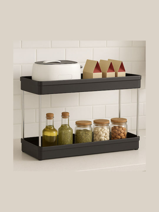Bază De Organizare Pentru Chiuveta De Bucătărie Din Plastic Negru 40x13x30cm