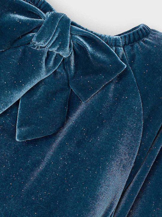 Children's Dress Long Sleeve Velvet Blue Squirrel