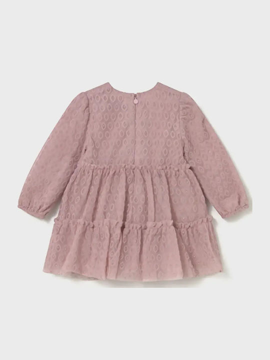 Children's Dress Long Sleeve Tulle Pink