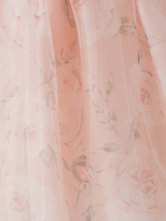 Детска Рокля Къс ръкав Тюл Обикновени Pink