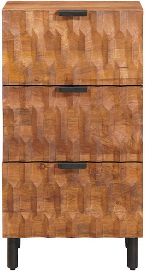 Sideboard made of Wood & Metal with Drawers Acacia Brown Finish 40x33.5x75cm