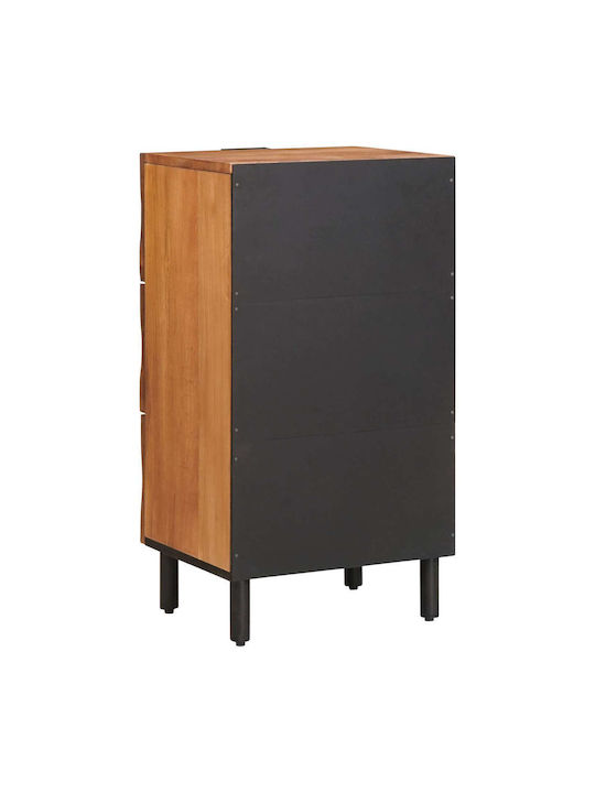 Sideboard made of Wood & Metal with Drawers Acacia Brown Finish 40x33.5x75cm